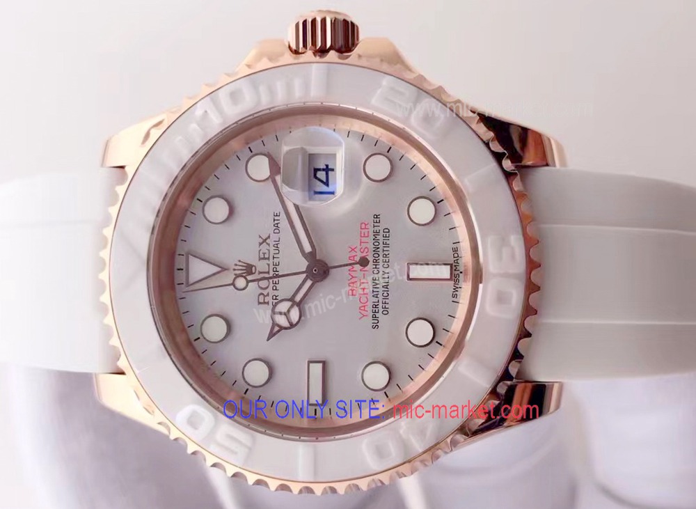 Best Clone Rolex Yachtmaster I 40mm Watch Rose Gold White Dial Best Clone Rolex Yachtmaster I 40mm Watch Rose Gold White Dial